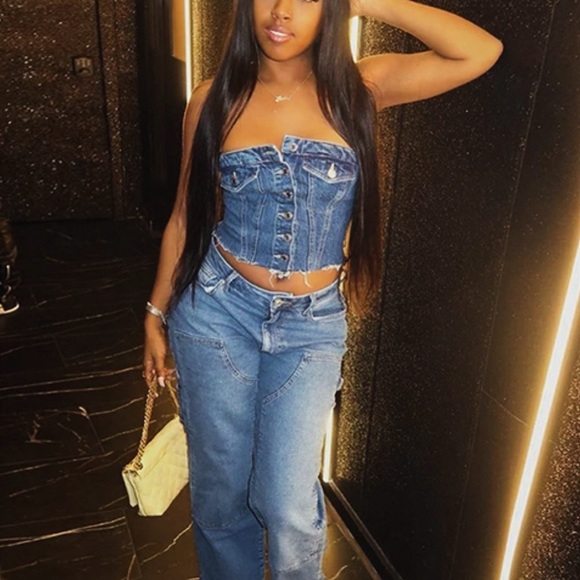 Denim Tube Top - Picture 1 of 5